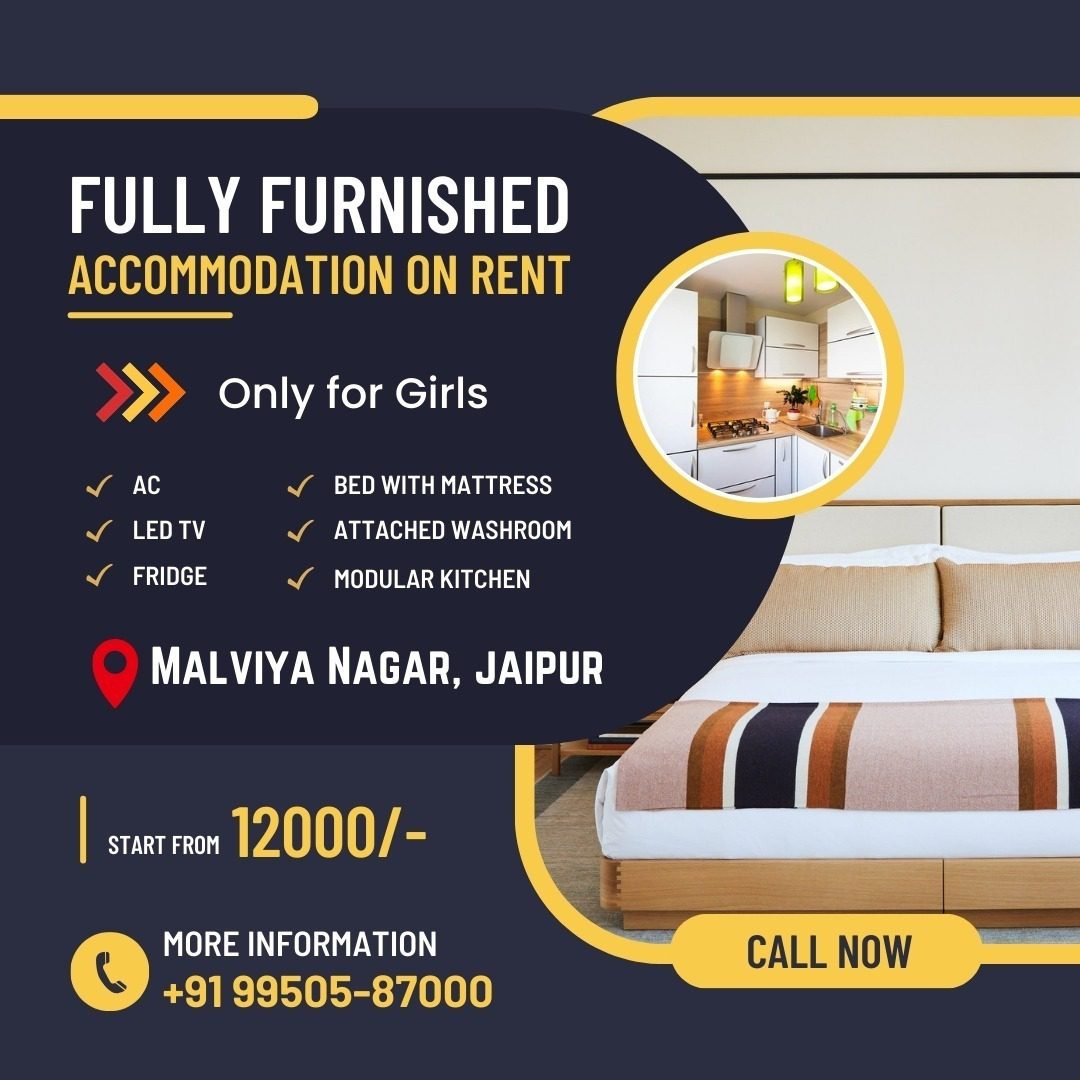 Fully Furnished 3 BHK Flat Rent For Girls